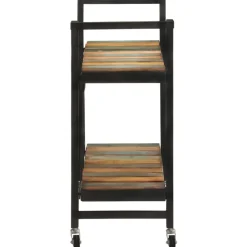 vidaXL Carros E Islas-Carrito de cocina de madera maciza reciclada 87x36x81 cm