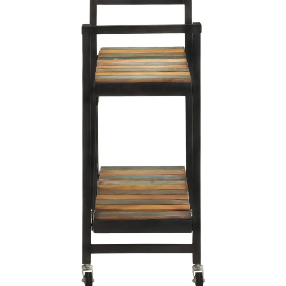 vidaXL Carros E Islas-Carrito de cocina de madera maciza reciclada 87x36x81 cm