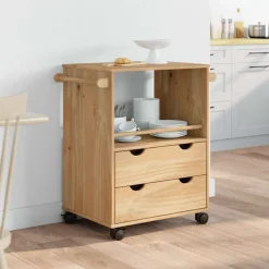 vidaXL Carrito de cocina OTTA madera maciza de pino 59x45x80 cm Sale