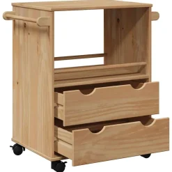 vidaXL Carrito de cocina OTTA madera maciza de pino 59x45x80 cm Sale