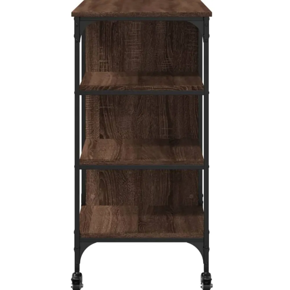 vidaXL Carros E Islas-Carrito de cocina madera ingeniería marrón roble 100x45x89,5 cm