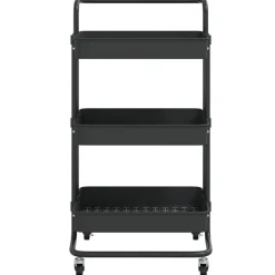 vidaXL Carrito de cocina 3 niveles hierro y ABS 42x35x85 cm Negro