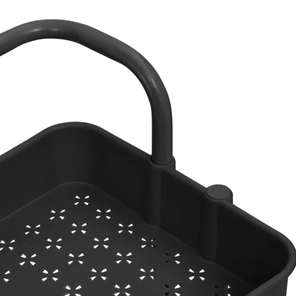 vidaXL Carrito de cocina 3 niveles hierro y ABS 42x35x85 cm Negro