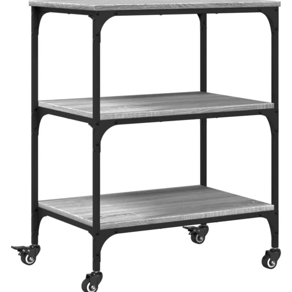 vidaXL Carrito de cocina madera de ingeniería 60x41x76 cm Gris sonoma Sale