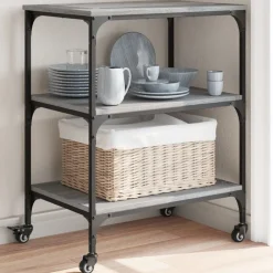 vidaXL Carrito de cocina madera de ingeniería 60x41x76 cm Gris sonoma Sale