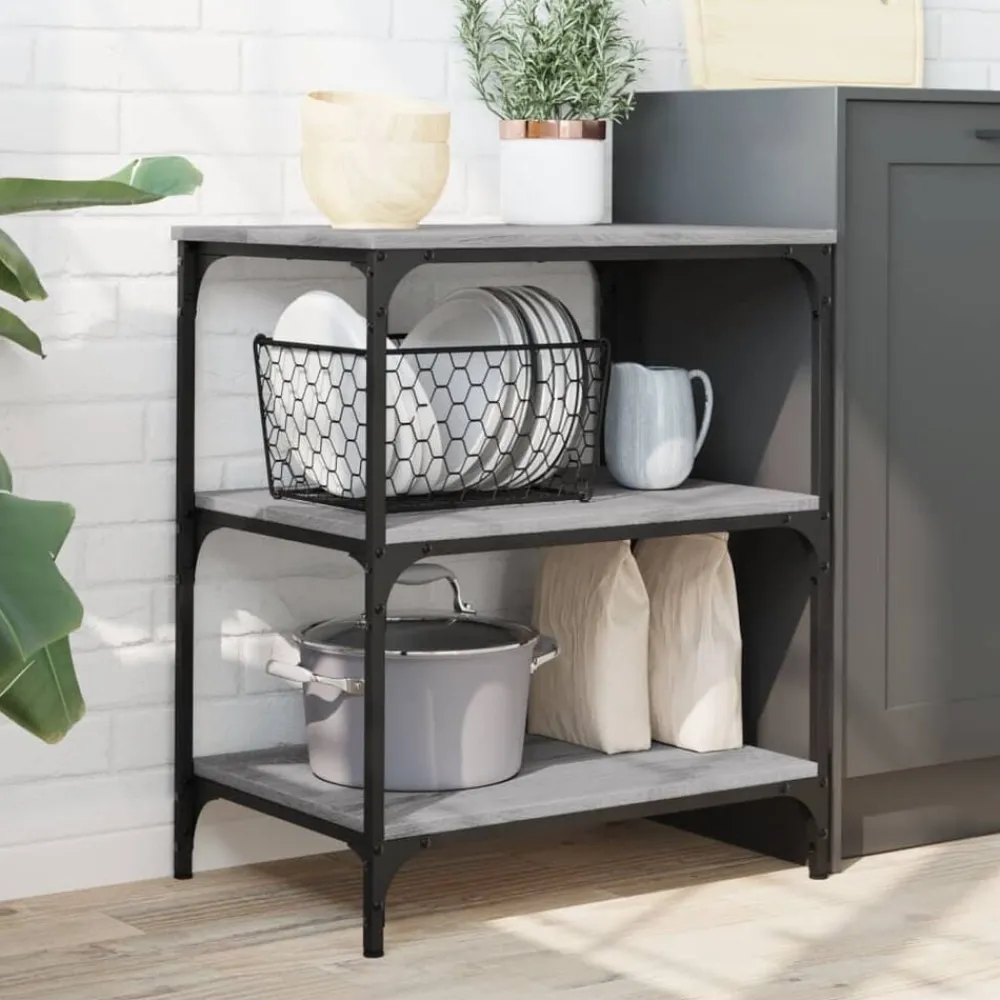 vidaXL Carrito de cocina madera de ingeniería 60x41x76 cm Gris sonoma Sale