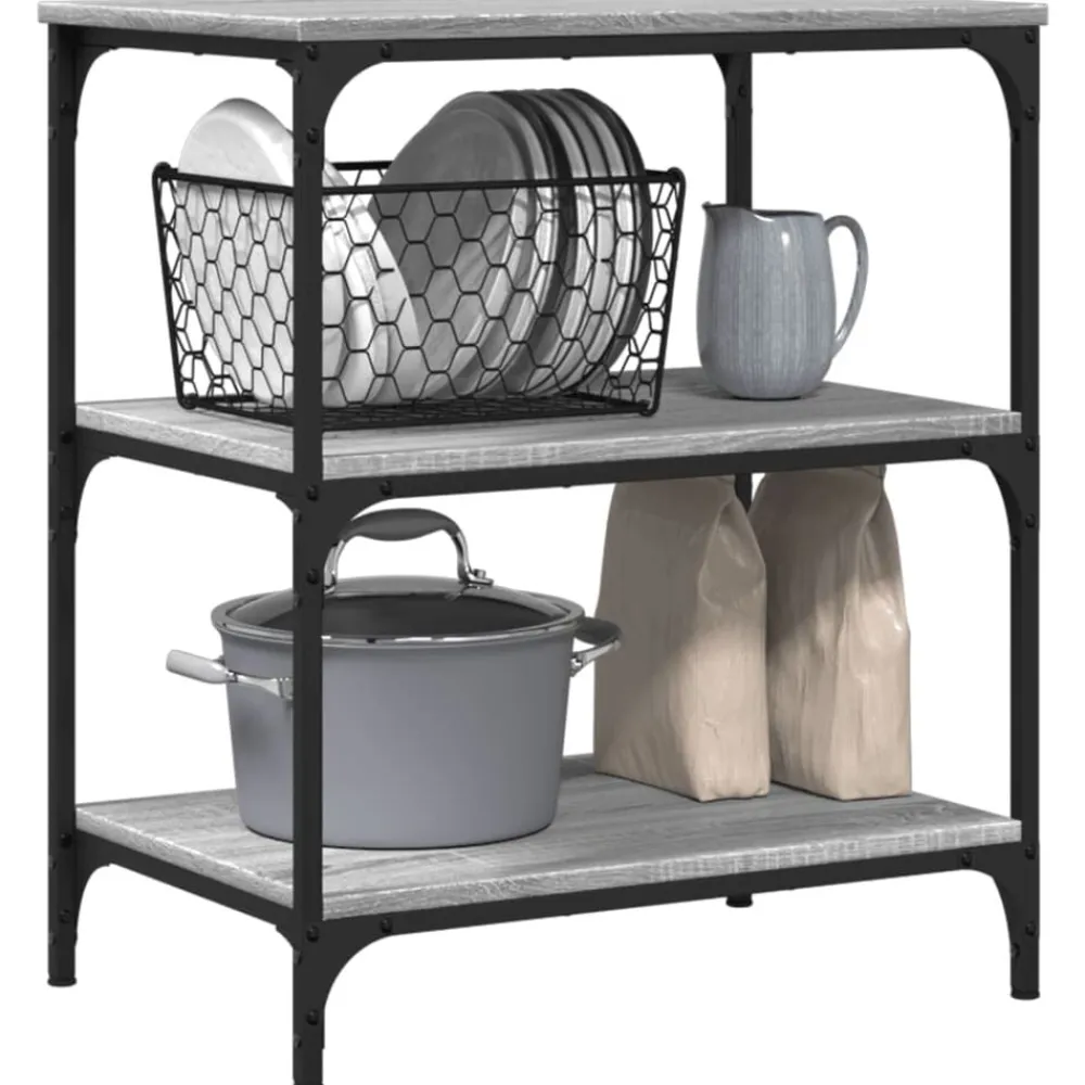 vidaXL Carrito de cocina madera de ingeniería 60x41x76 cm Gris sonoma Sale