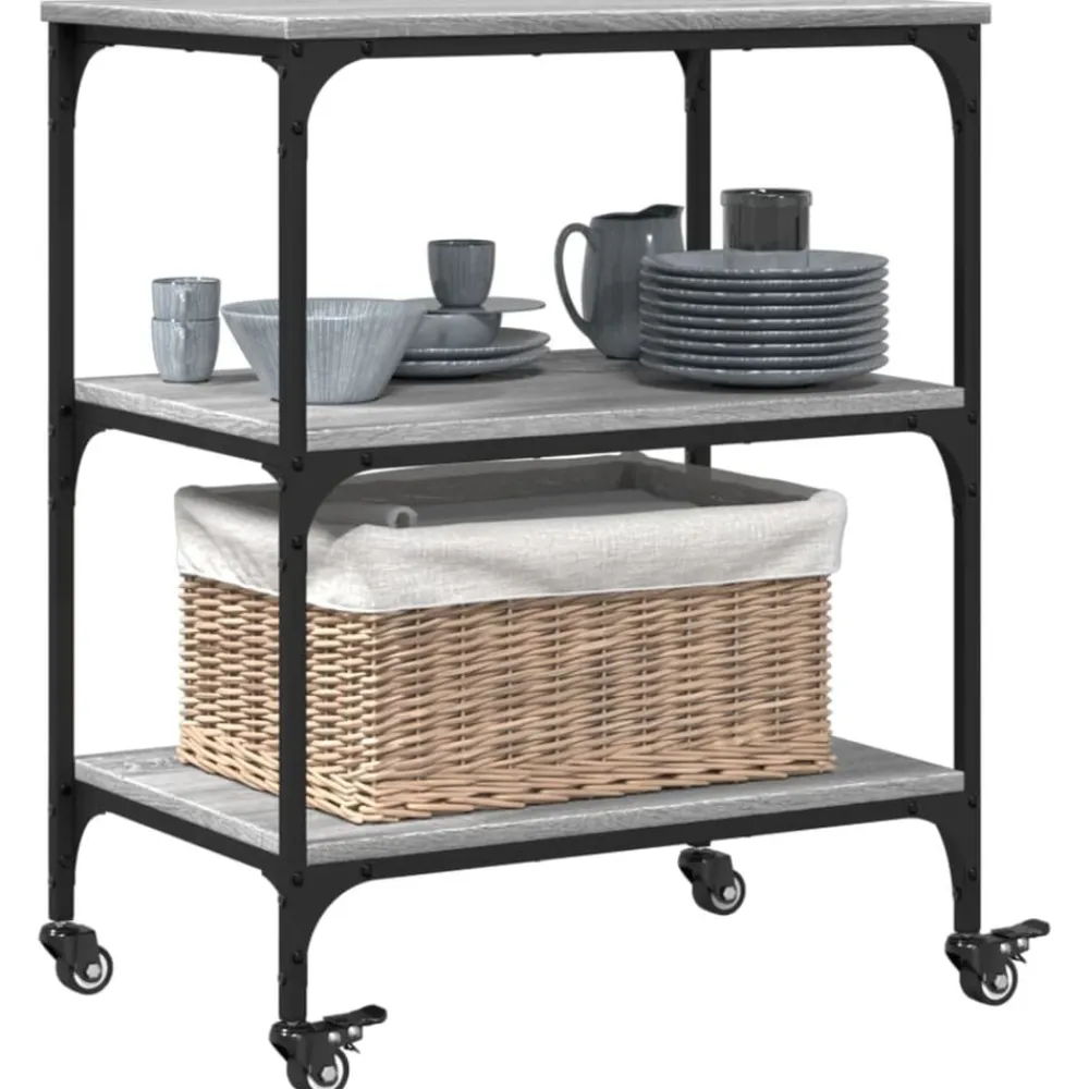 vidaXL Carrito de cocina madera de ingeniería 60x41x76 cm Gris sonoma Sale
