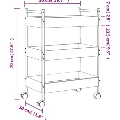 vidaXL Carros E Islas-Carrito de cocina madera de ingeniería 50x30x70 cm
