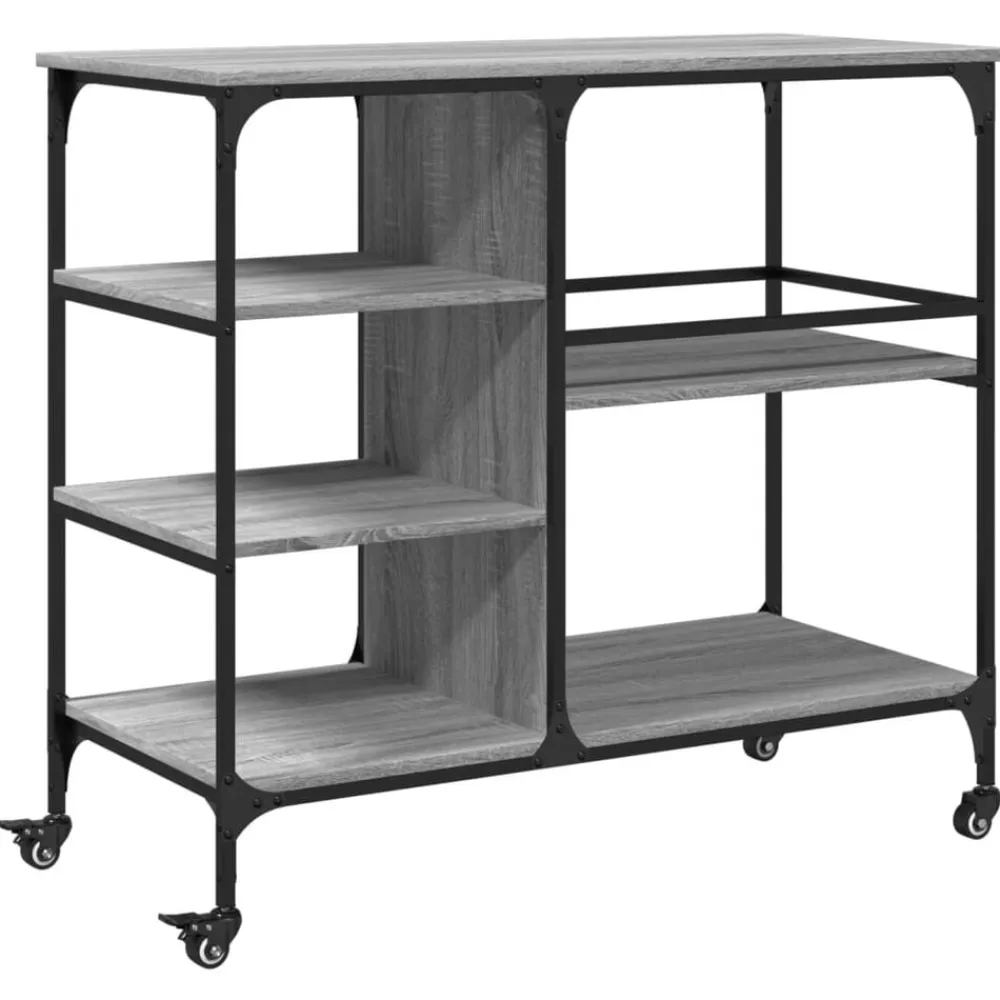 vidaXL Carros E Islas-Carrito de cocina madera ingeniería 100x45x89,5 cm