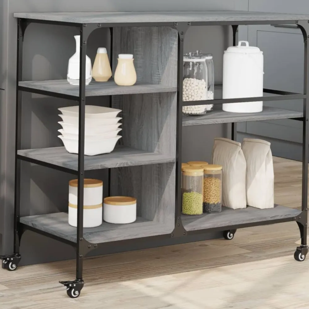 vidaXL Carros E Islas-Carrito de cocina madera ingeniería 100x45x89,5 cm