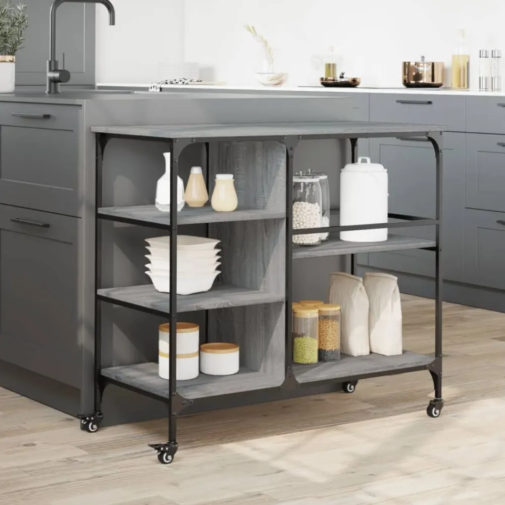 vidaXL Carros E Islas-Carrito de cocina madera ingeniería 100x45x89,5 cm