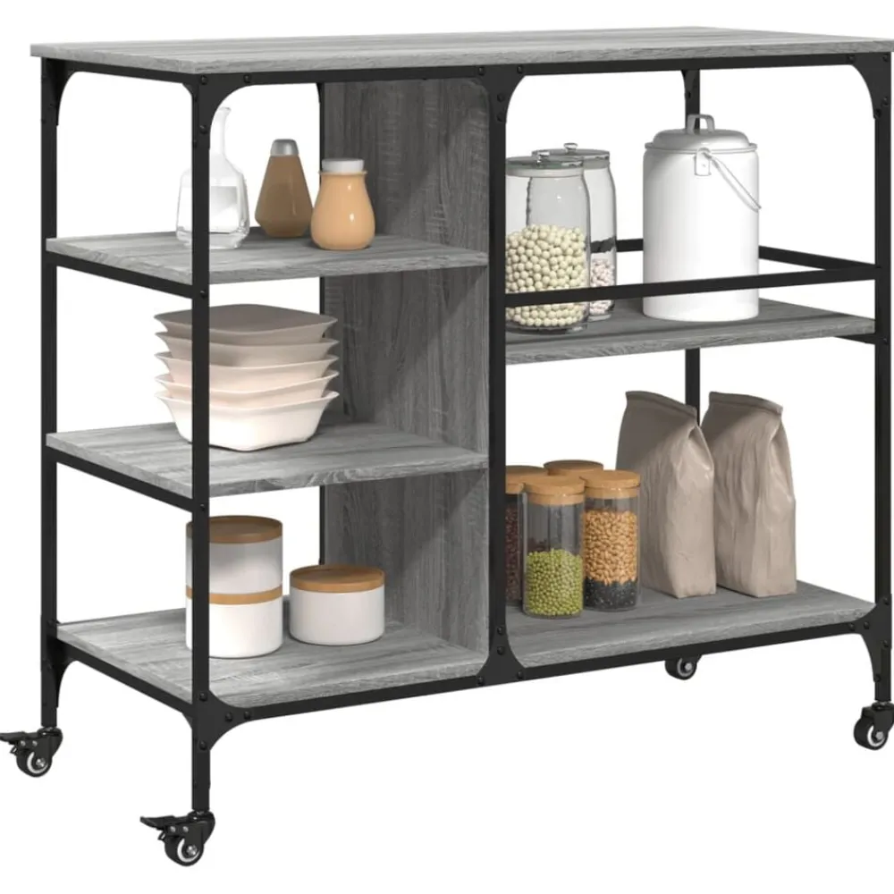 vidaXL Carros E Islas-Carrito de cocina madera ingeniería 100x45x89,5 cm