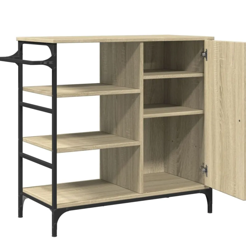 vidaXL Carros E Islas-Carrito de cocina madera ingeniería Sonoma 87,5x38,5x84,5 cm