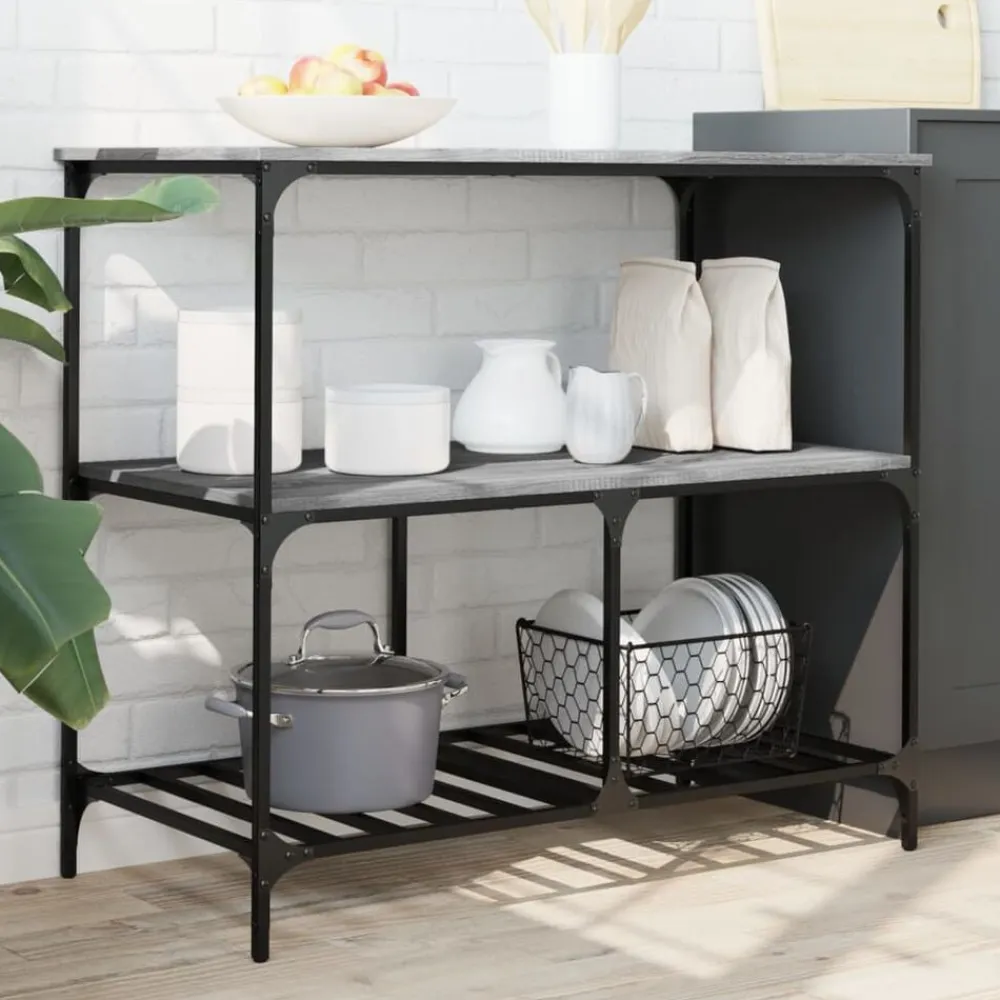 vidaXL Carros E Islas-Carrito de cocina madera ingeniería 100x50x95 cm