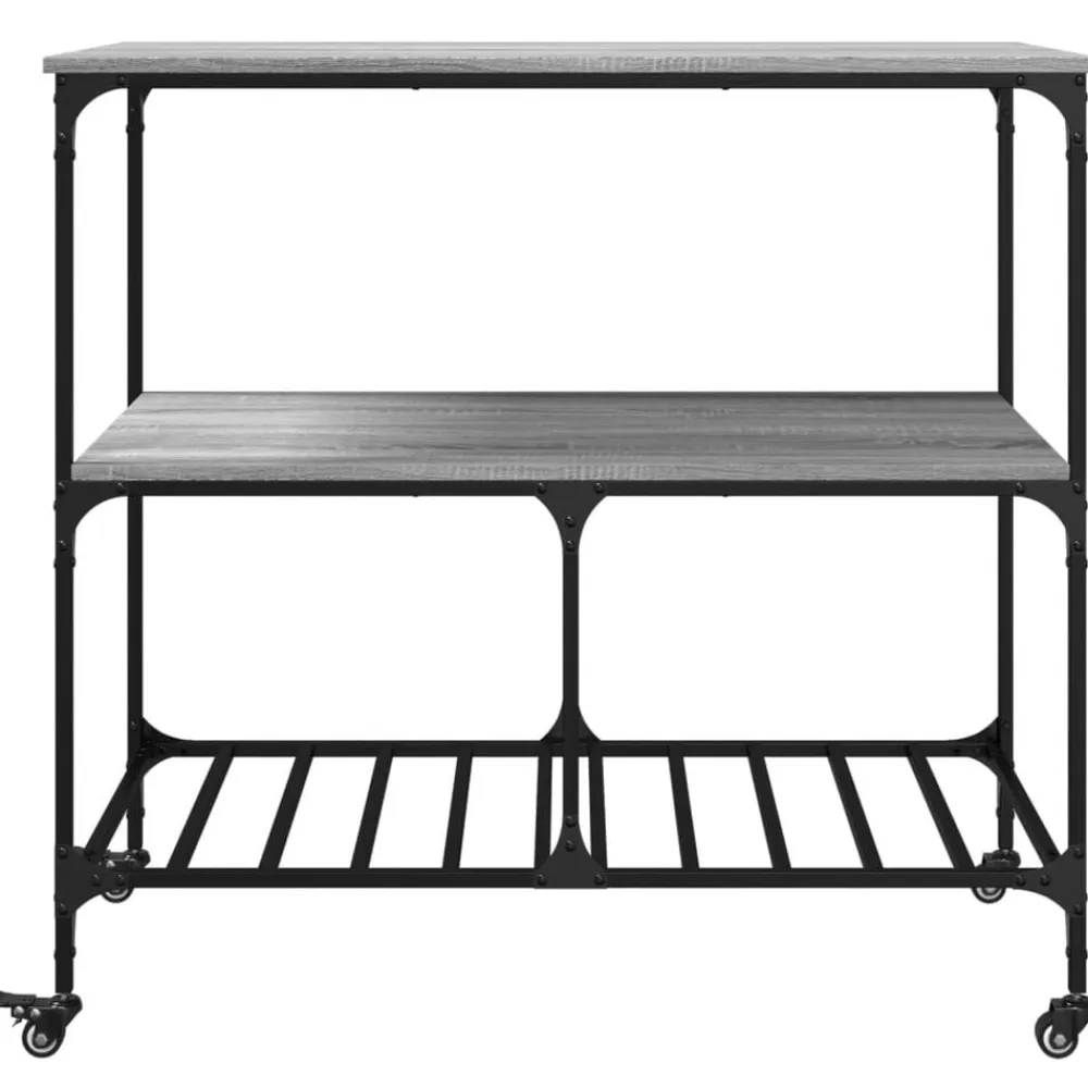 vidaXL Carros E Islas-Carrito de cocina madera ingeniería 100x50x95 cm