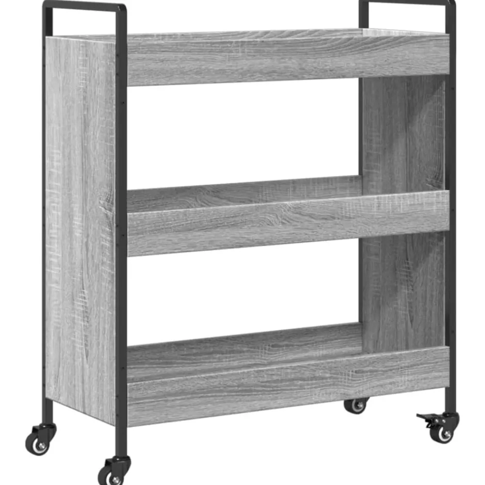 vidaXL Carrito de cocina madera de ingeniería 70x30x82 cm Gris sonoma New