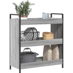 vidaXL Carrito de cocina madera de ingeniería 70x30x82 cm Gris sonoma New