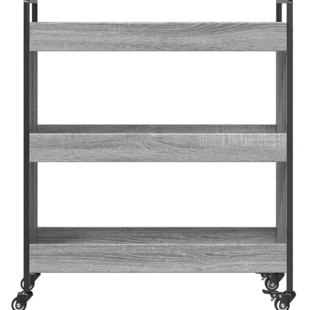 vidaXL Carrito de cocina madera de ingeniería 70x30x82 cm Gris sonoma New
