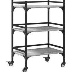 vidaXL Carrito de cocina madera ingeniería 50x35x75,5 cm Gris sonoma Hot