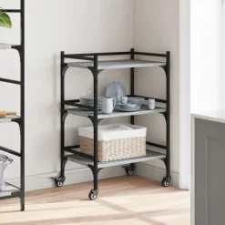 vidaXL Carrito de cocina madera ingeniería 50x35x75,5 cm Gris sonoma Hot