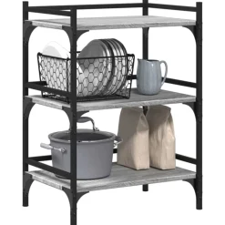 vidaXL Carrito de cocina madera ingeniería 50x35x75,5 cm Gris sonoma Hot
