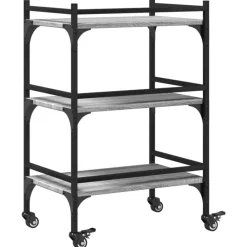 vidaXL Carrito de cocina madera ingeniería 50x35x75,5 cm Gris sonoma Hot