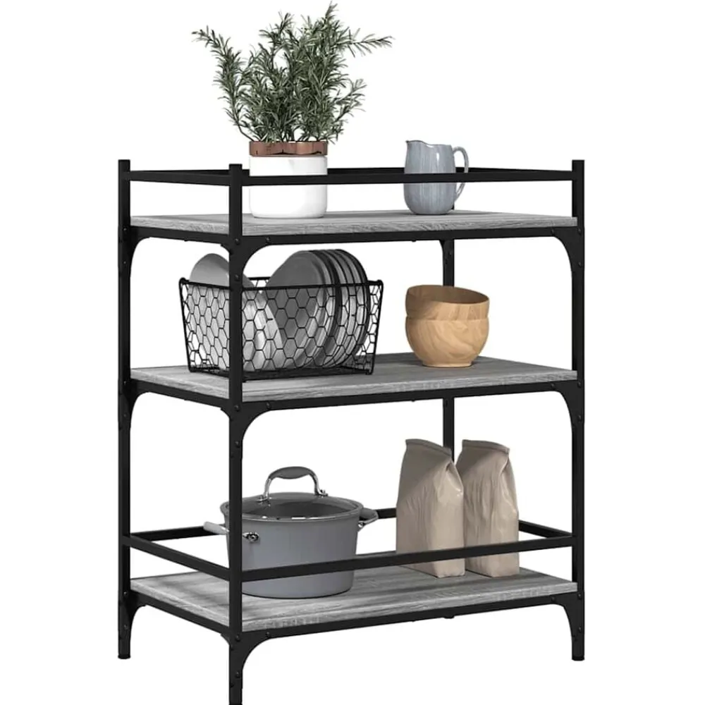 vidaXL Carros E Islas-Carrito de cocina madera ingeniería 65x40x86,5 cm
