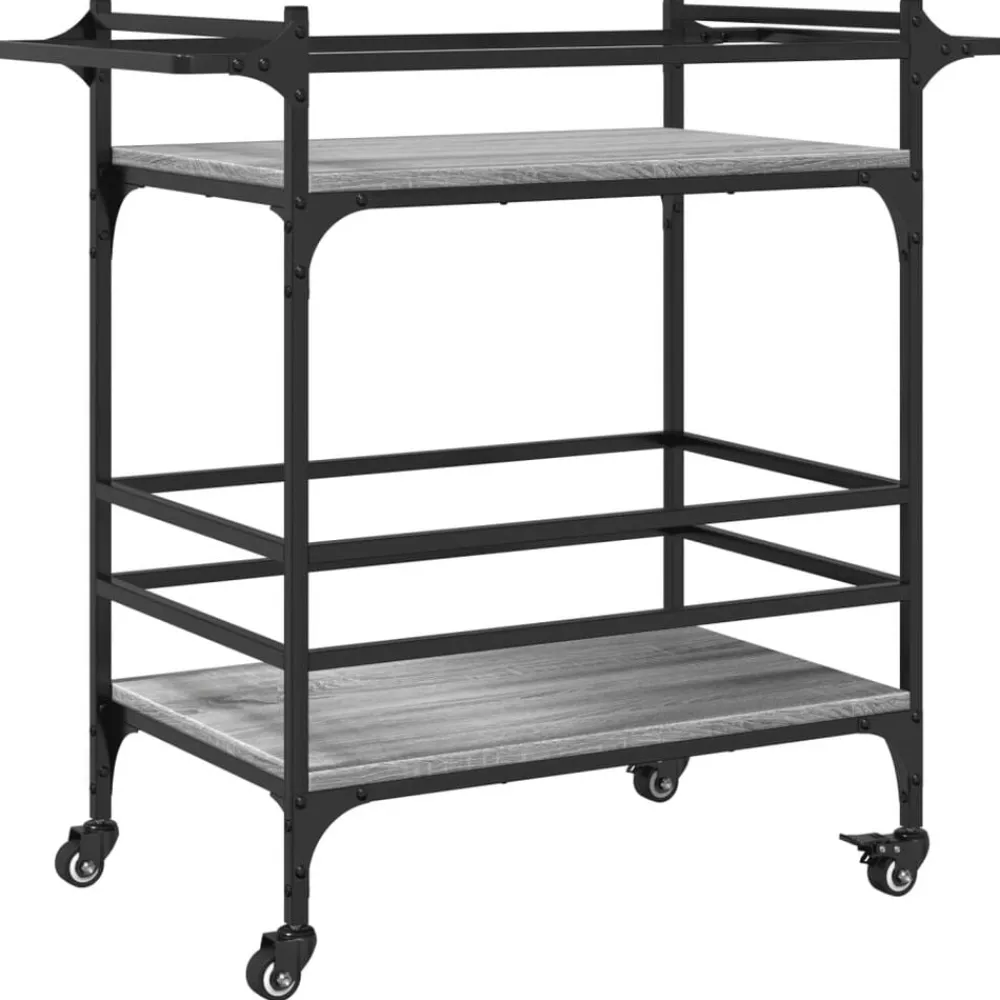vidaXL Carros E Islas-Carrito de cocina madera ingeniería 82x40x78,5 cm