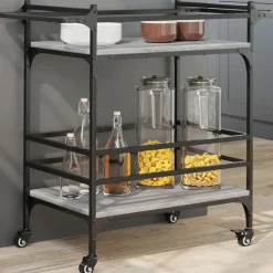 vidaXL Carros E Islas-Carrito de cocina madera ingeniería 82x40x78,5 cm