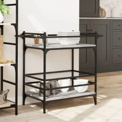 vidaXL Carros E Islas-Carrito de cocina madera ingeniería 82x40x78,5 cm