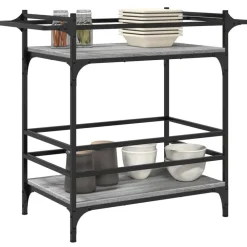 vidaXL Carros E Islas-Carrito de cocina madera ingeniería 82x40x78,5 cm