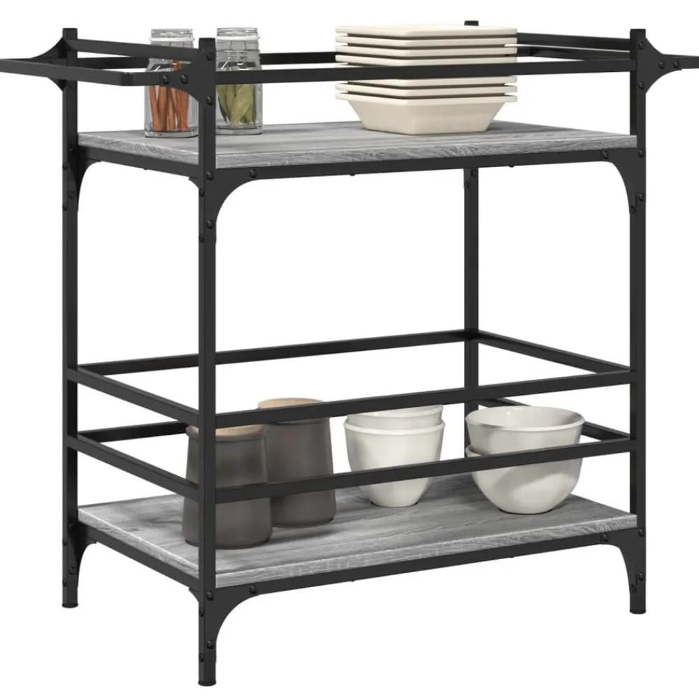 vidaXL Carros E Islas-Carrito de cocina madera ingeniería 82x40x78,5 cm