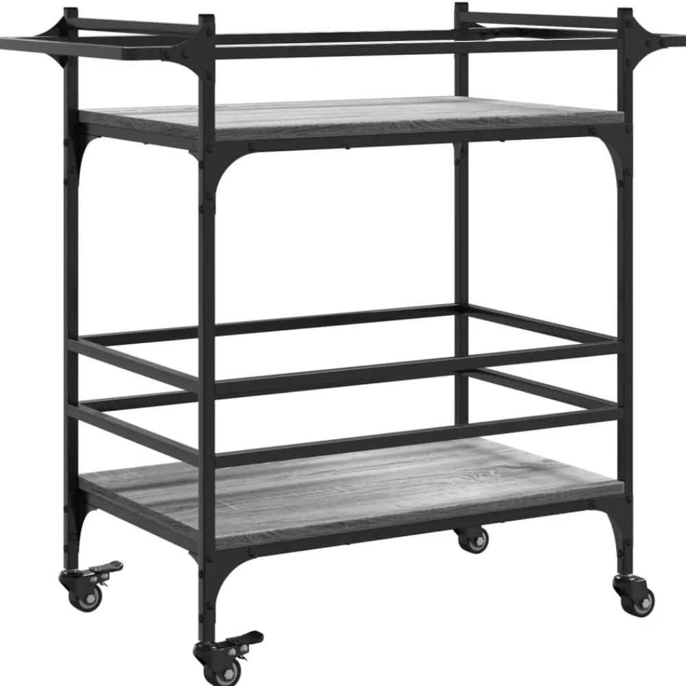 vidaXL Carros E Islas-Carrito de cocina madera ingeniería 82x40x78,5 cm