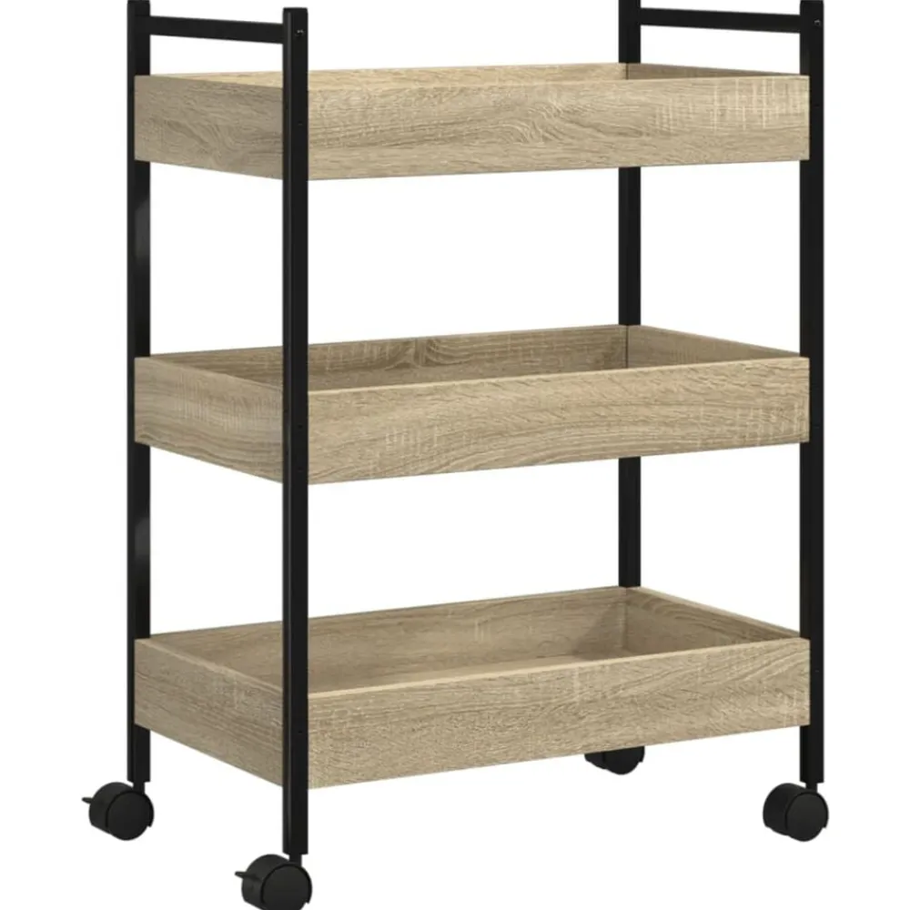 vidaXL Carros E Islas-Carrito de cocina madera de ingeniería 50x30x70 cm