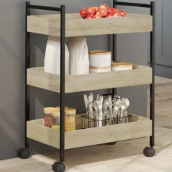 vidaXL Carros E Islas-Carrito de cocina madera de ingeniería 50x30x70 cm
