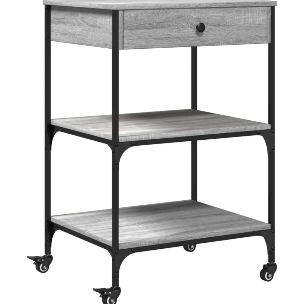 vidaXL Carros E Islas-Carrito de cocina madera ingeniería 60x48x89,5 cm