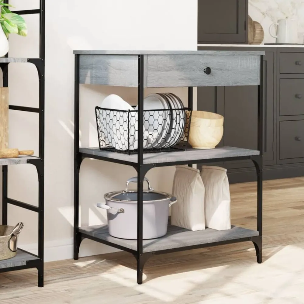 vidaXL Carros E Islas-Carrito de cocina madera ingeniería 60x48x89,5 cm