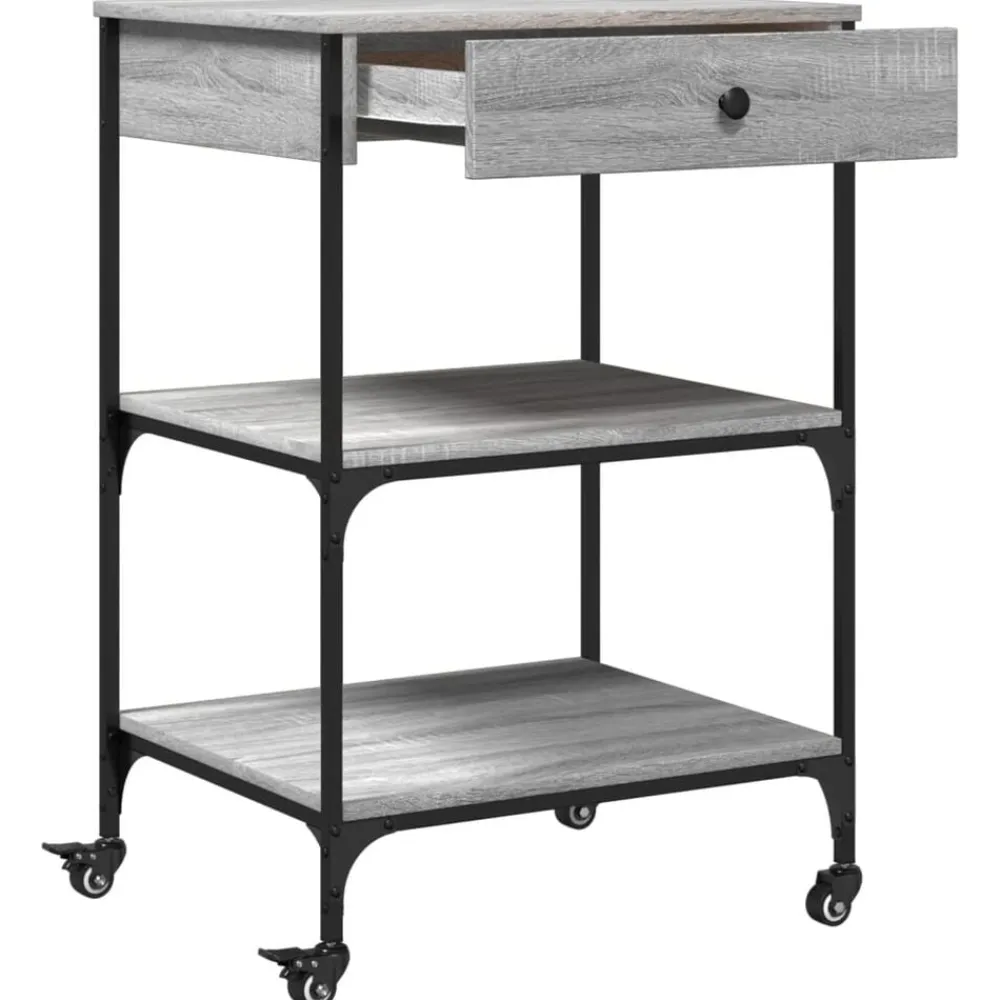 vidaXL Carros E Islas-Carrito de cocina madera ingeniería 60x48x89,5 cm