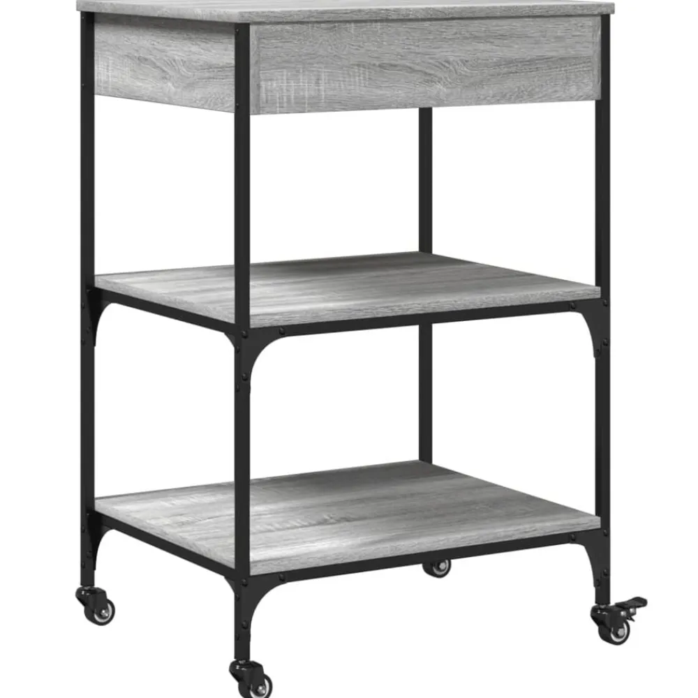 vidaXL Carros E Islas-Carrito de cocina madera ingeniería 60x48x89,5 cm