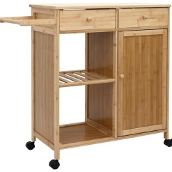 vidaXL Carrito de cocina con ruedas Natural 90,5 x 36 x 86,5 cm Bambú