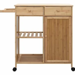 vidaXL Carrito de cocina con ruedas Natural 90,5 x 36 x 86,5 cm Bambú