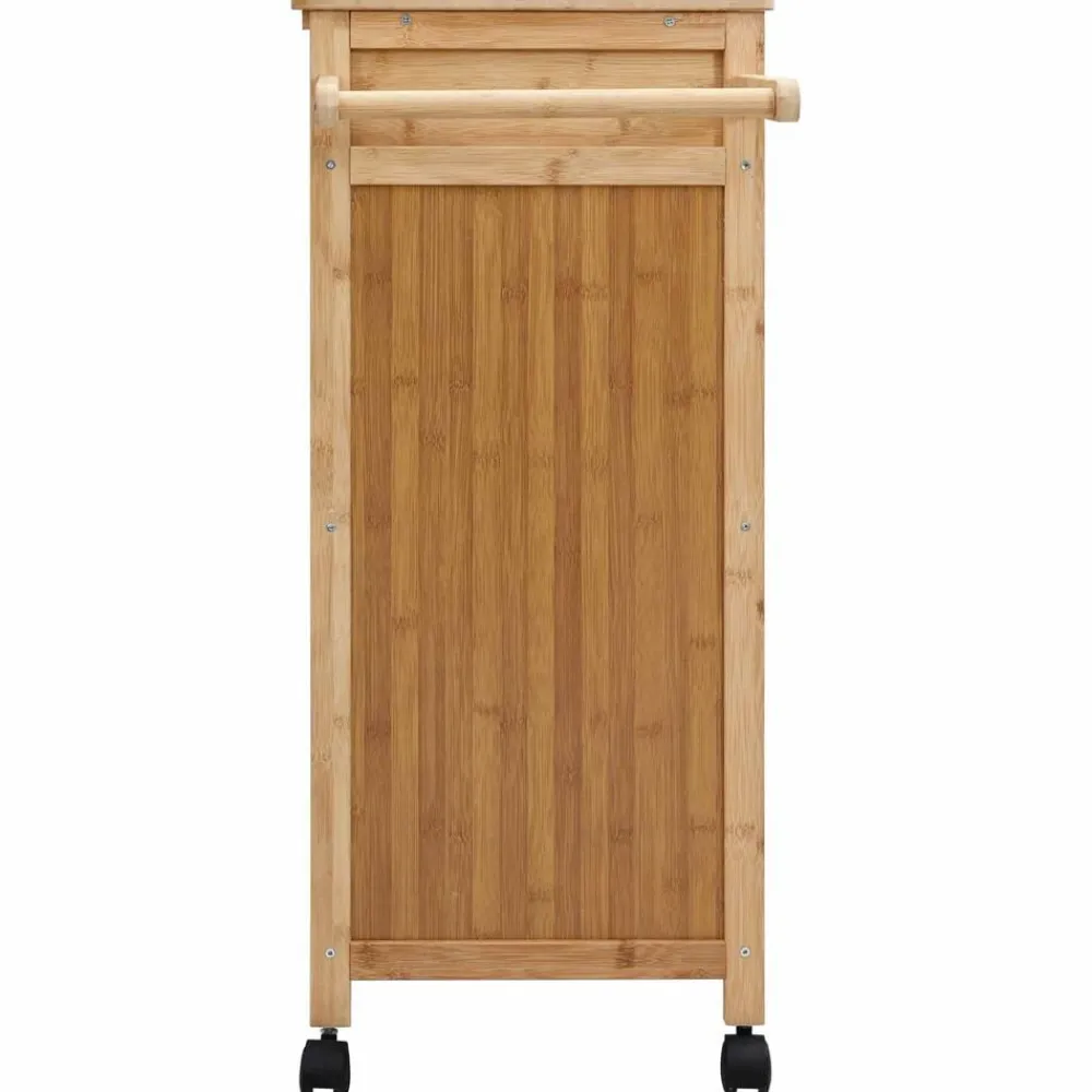 vidaXL Carrito de cocina con ruedas Natural 90,5 x 36 x 86,5 cm Bambú