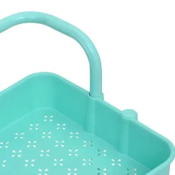 vidaXL Carros E Islas-Carrito de cocina 3 niveles hierro y ABS turquesa 42x35x85 cm