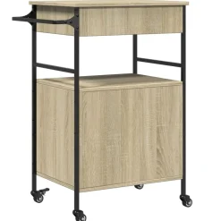 vidaXL Carrito de cocina madera ingeniería 56x43x89,5 cm Roble Sonoma Best