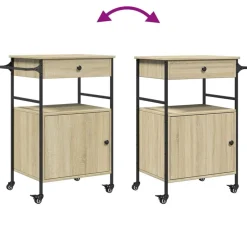 vidaXL Carrito de cocina madera ingeniería 56x43x89,5 cm Roble Sonoma Best