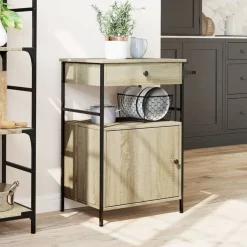 vidaXL Carrito de cocina madera ingeniería 56x43x89,5 cm Roble Sonoma Best