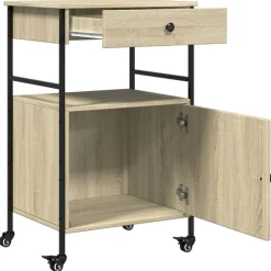 vidaXL Carrito de cocina madera ingeniería 56x43x89,5 cm Roble Sonoma Best