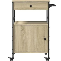 vidaXL Carrito de cocina madera ingeniería 56x43x89,5 cm Roble Sonoma Best
