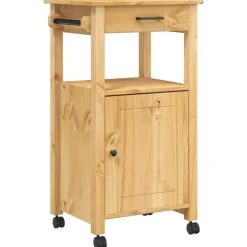vidaXL Carros E Islas-Carrito de cocina MONZA madera maciza de pino 48x40x88,5 cm